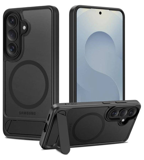 Magsafe Калъф с Поставка за Samsung S26, Tech-Protect Magrack Case, Черен