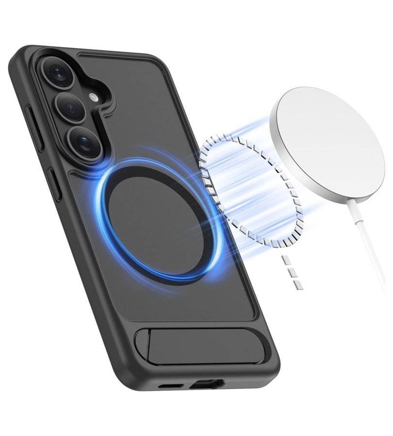 Magsafe Калъф с Поставка за Samsung S26, Tech-Protect Magrack Case, Черен (2)
