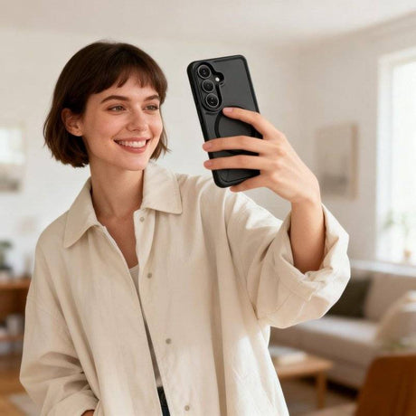 Magsafe Калъф с Поставка за Samsung S26, Tech-Protect Magrack Case, Черен (5)