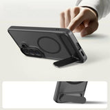 Magsafe Калъф с Поставка за Samsung S26, Tech-Protect Magrack Case, Черен (4)