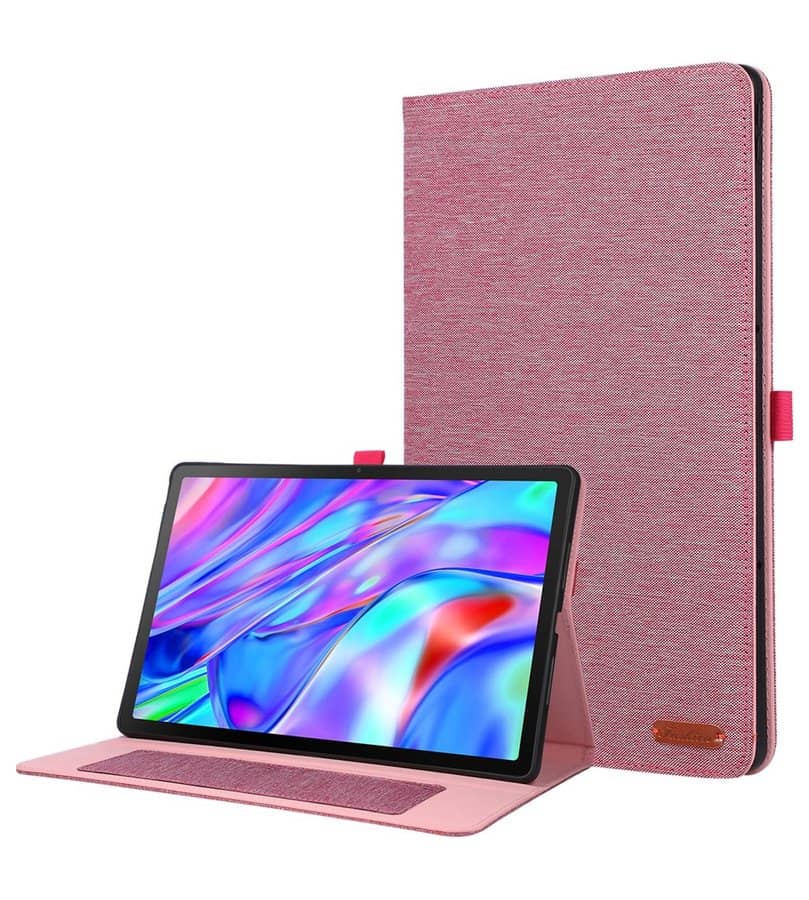 Калъф за Lenovo Idea Tab Plus 12.1 TB-361, Tri-Fold Leather Card Case, Розов
