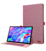 Калъф за Lenovo Idea Tab Plus 12.1 TB-361, Tri-Fold Leather Card Case, Розов