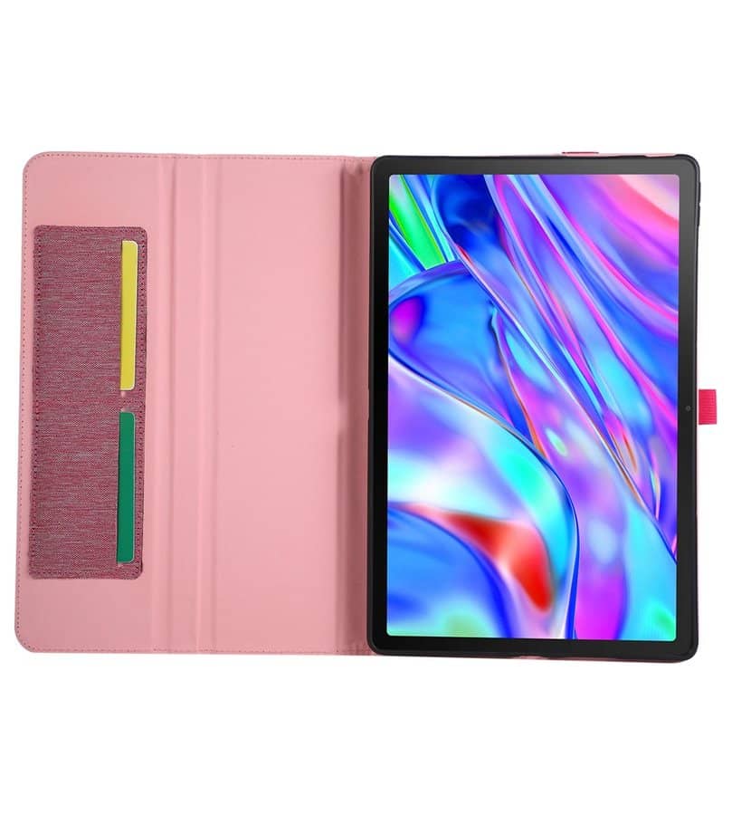 Калъф за Lenovo Idea Tab Plus 12.1 TB-361, Tri-Fold Leather Card Case, Розов (2)