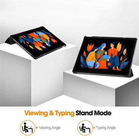 Калъф за Lenovo Idea Tab Plus 12.1 TB-361, Tri-Fold Leather Case, Черен (5)