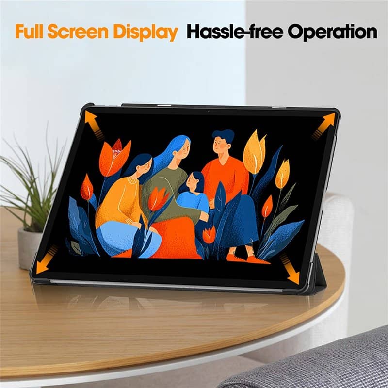 Калъф за Lenovo Idea Tab Plus 12.1 TB-361, Tri-Fold Leather Case, Черен (6)