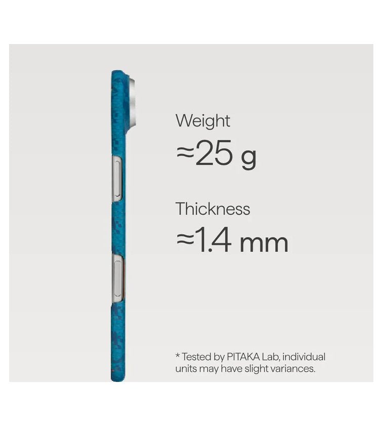 Magsafe Калъф за iPhone Air, Pitaka Edge Happiness Rides Case Indigo, Син (8)