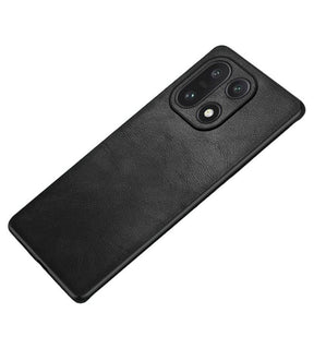 Кожен Калъф за OnePlus 15, Leather Coated Case, Черен