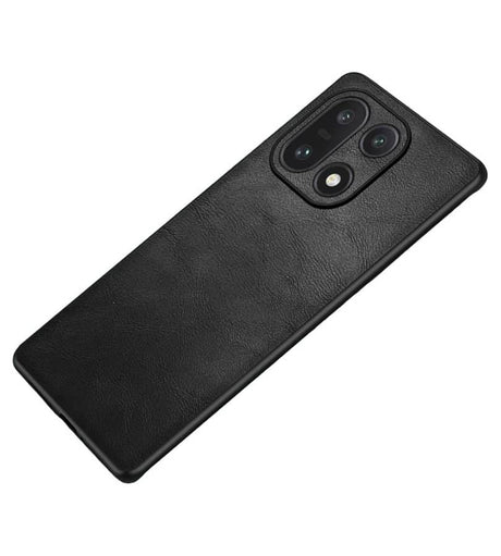 Кожен Калъф за OnePlus 15, Leather Coated Case, Черен