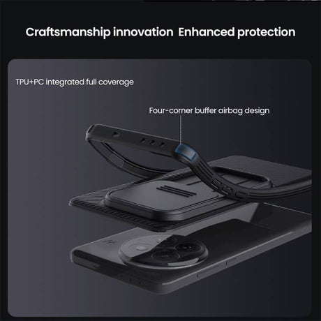 Калъф с Плъзгач за Камера за OnePlus 13, Nillkin CamShield Pro Case, Черен (6)