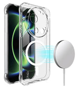 MagSafe Силиконов Калъф за Xiaomi 17 Ultra, Crystal Armor Case, Прозрачен