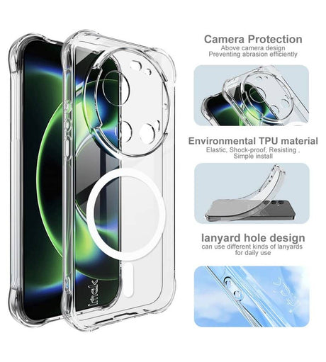MagSafe Силиконов Калъф за Xiaomi 17 Ultra, Crystal Armor Case, Прозрачен (3)
