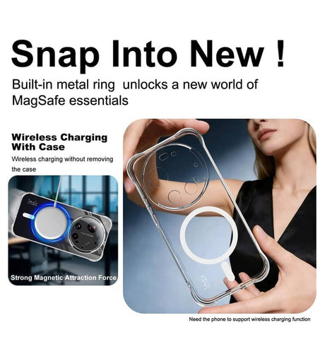 MagSafe Силиконов Калъф за Xiaomi 17 Ultra, Crystal Armor Case, Прозрачен (5)