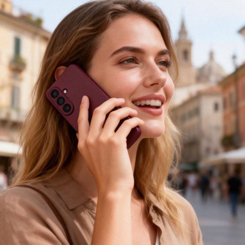 Активен Калъф за Samsung A57, Tech-Protect Smart Wallet Book Case, Бордо (5)