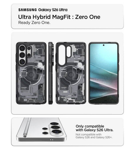 Magsafe Калъф за Samsung S26 Ultra, Spigen Zero One Ultra Hybrid Case, Черен (7)
