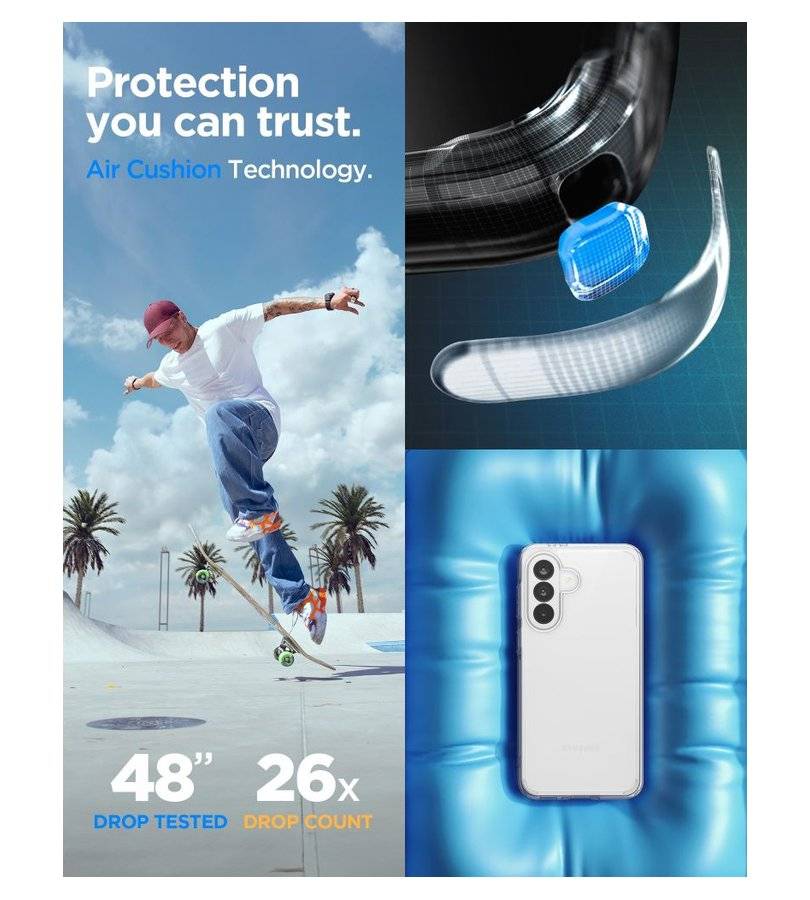 Противоударен Калъф за Samsung A57, Spigen Ultra Hybrid Case, Прозрачен (9)