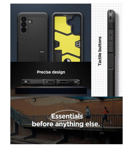 Калъф с Поставка за Samsung A37, Spigen Tough Armor Case, Черен (15)