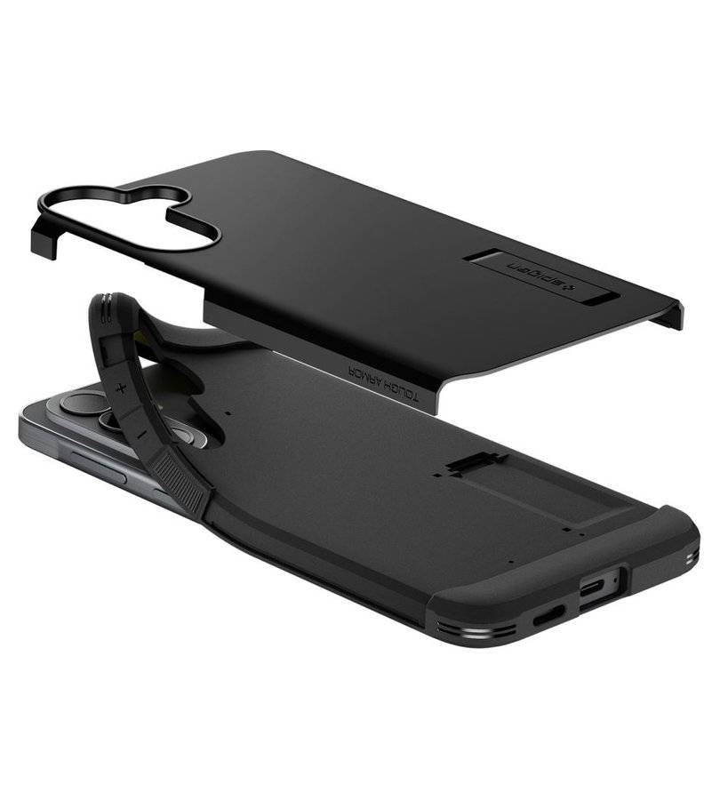 Калъф с Поставка за Samsung A57, Spigen Tough Armor Case, Черен (8)