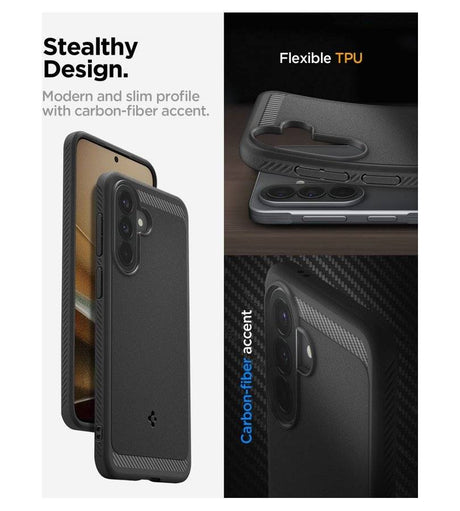 Противоударен Калъф за Samsung A57, Spigen Rugged Armor Case, Черен (15)