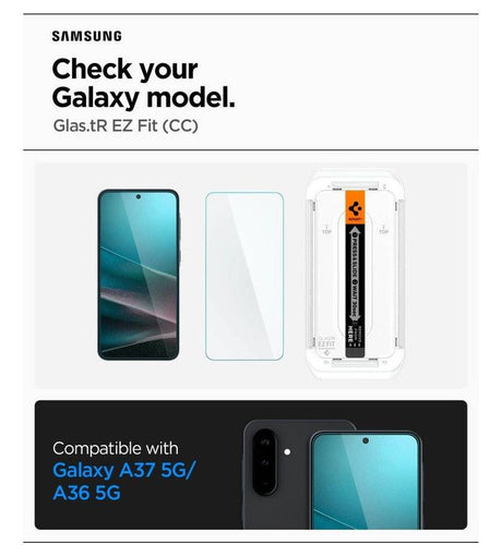 Стъклен Протектор за Samsung A37, Spigen EZ Fit Glass tR, Прозрачен (3)