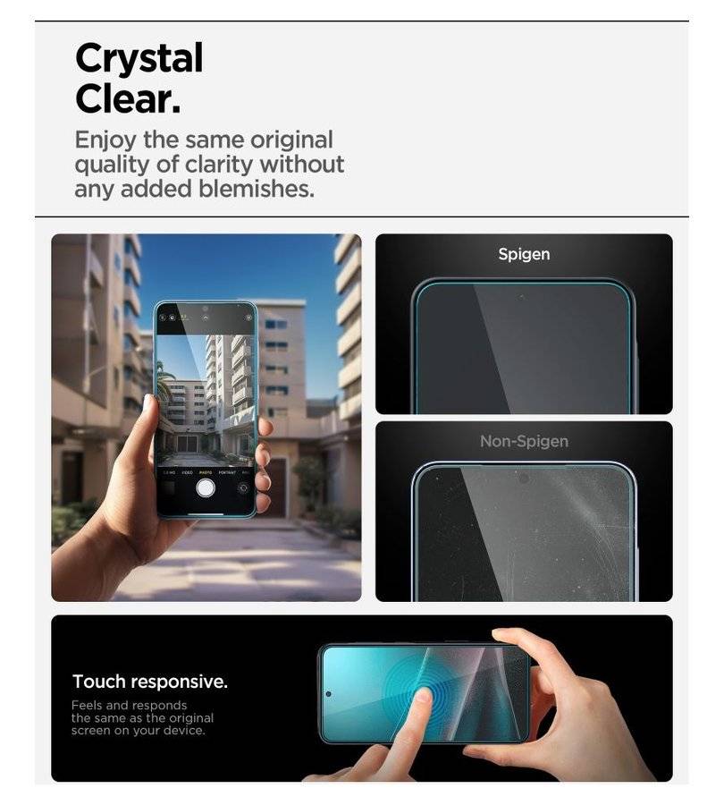 Стъклен Протектор за Samsung A37, Spigen EZ Fit Glass tR, Прозрачен (5)