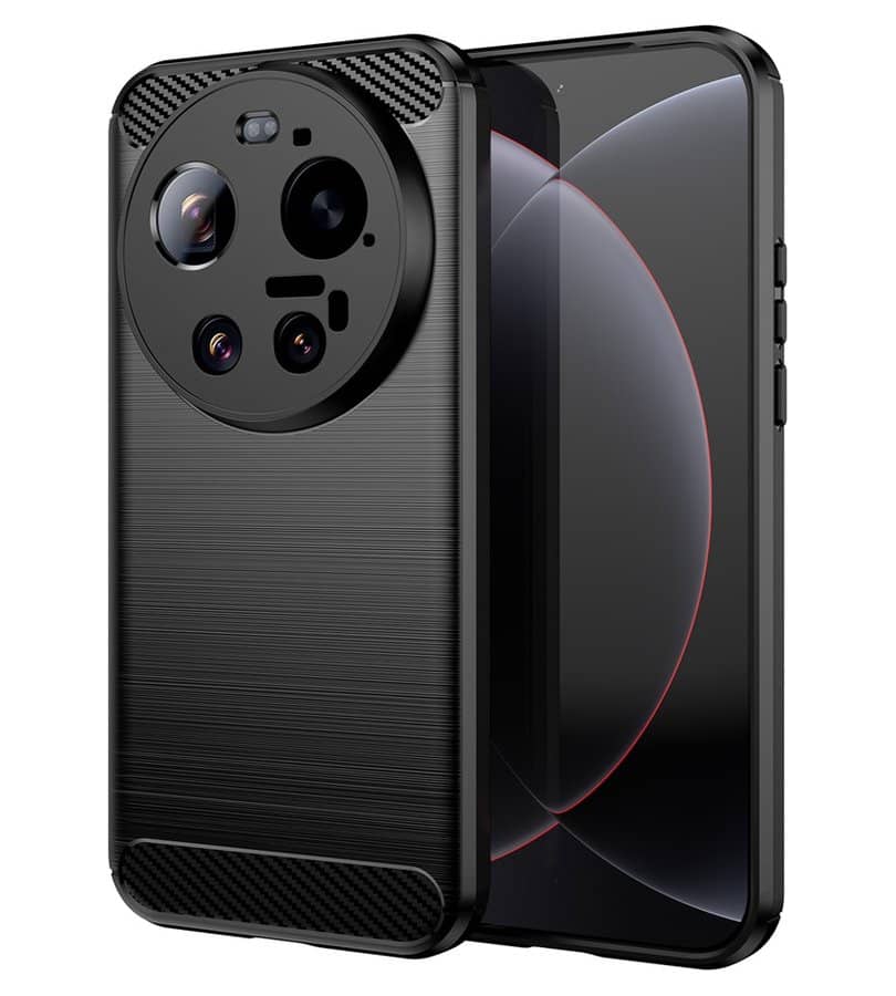 Противоударен Калъф за Xiaomi 17 Ultra, Premium Carbon Case, Черен