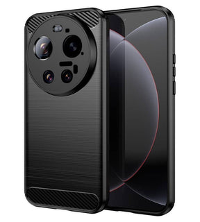 Противоударен Калъф за Xiaomi 17 Ultra, Premium Carbon Case, Черен