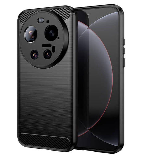 Противоударен Калъф за Xiaomi 17 Ultra, Premium Carbon Case, Черен