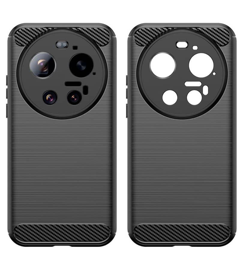 Противоударен Калъф за Xiaomi 17 Ultra, Premium Carbon Case, Черен (2)