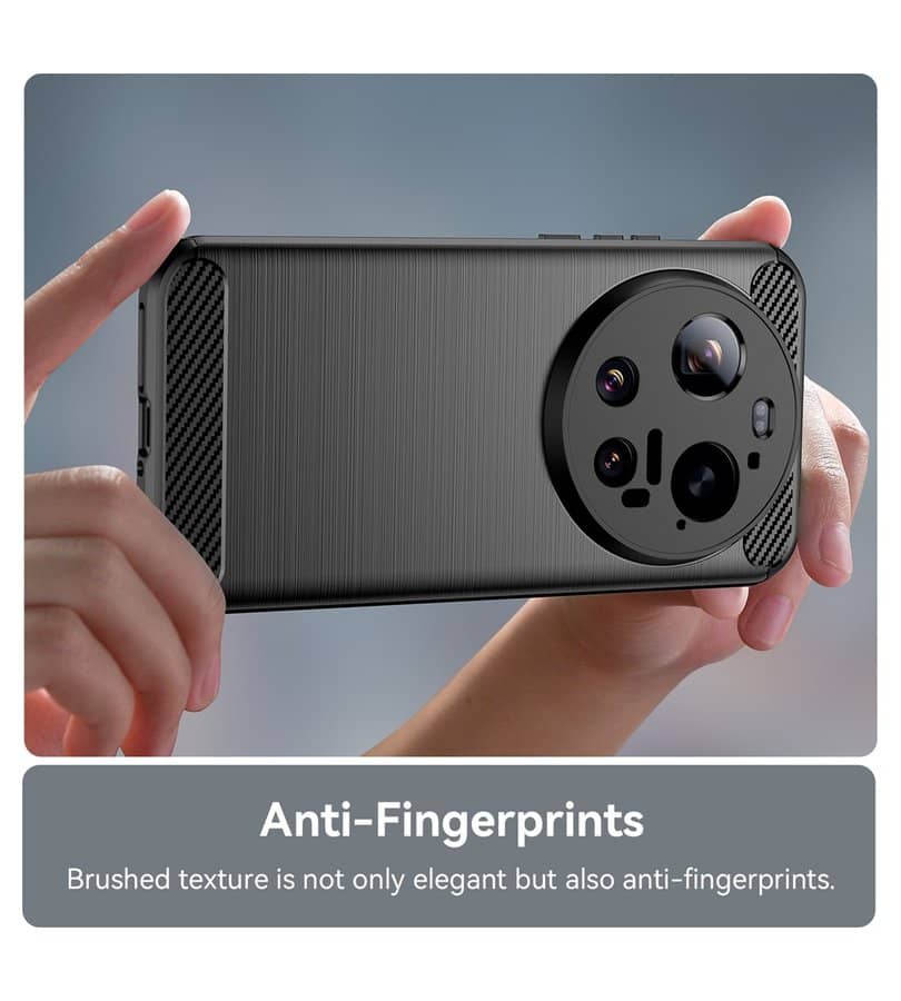 Противоударен Калъф за Xiaomi 17 Ultra, Premium Carbon Case, Черен (4)