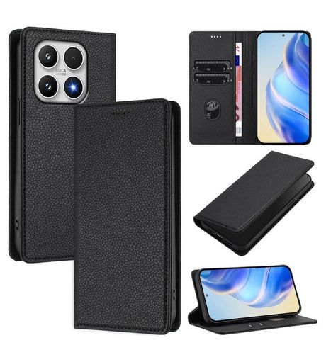 Кожен Калъф с Джобове за Xiaomi 17, Rfid Wallet Case, Черен (9)
