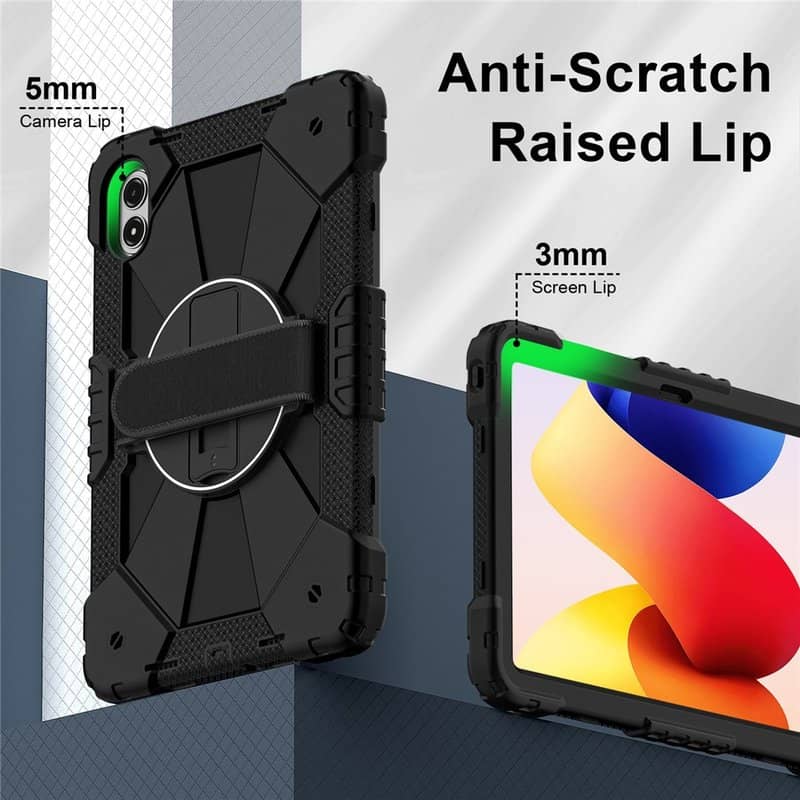 Калъф с Дръжка за Xiaomi Redmi Pad 2 Pro 12.1", KickStand Rugged Case, Черен (8)