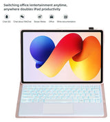 Калъф с Клавиатура за Xiaomi Redmi Pad 2 Pro 12.1", Keyboard+TouchPad Backlit Case, Розов (5)