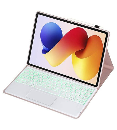 Калъф с Клавиатура за Xiaomi Redmi Pad 2 Pro 12.1", Keyboard+TouchPad Backlit Case, Розов (4)