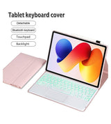 Калъф с Клавиатура за Xiaomi Redmi Pad 2 Pro 12.1", Keyboard+TouchPad Backlit Case, Розов (6)