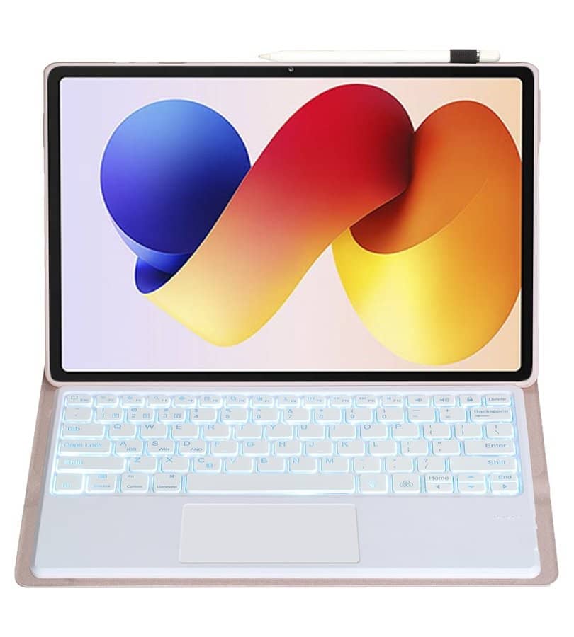 Калъф с Клавиатура за Xiaomi Redmi Pad 2 Pro 12.1", Keyboard+TouchPad Backlit Case, Розов (2)