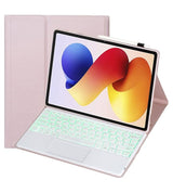 Калъф с Клавиатура за Xiaomi Redmi Pad 2 Pro 12.1", Keyboard+TouchPad Backlit Case, Розов