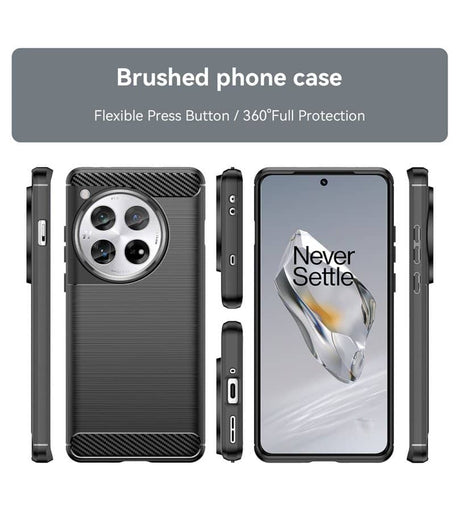Противоударен Калъф за OnePlus 12, Premium Carbon Case, Черен (3)