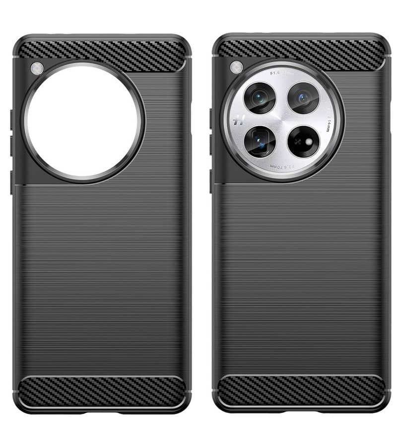 Противоударен Калъф за OnePlus 12, Premium Carbon Case, Черен (2)