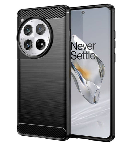 Противоударен Калъф за OnePlus 12, Premium Carbon Case, Черен