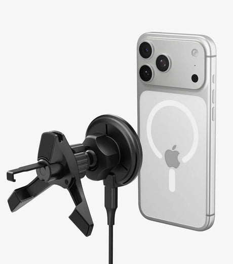 MagSafe Зарядно за Кола, Spigen EV15MAQ Wireless Car Charger Essential 15w, Черен (2)