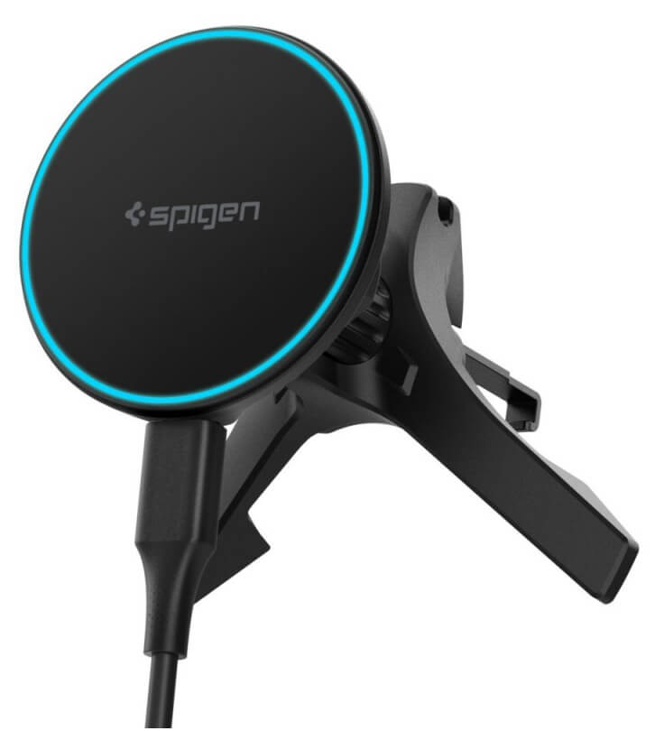 MagSafe Зарядно за Кола, Spigen EV15MAQ Wireless Car Charger Essential 15w, Черен