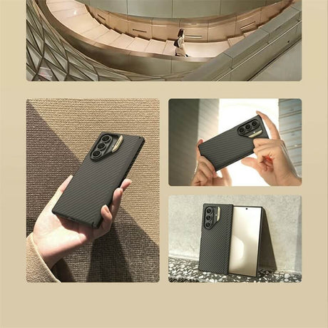 Magsafe Калъф за Samsung Z Fold 7, Nillkin Synthetic Aramid Fiber CarboProp Case, Черен (4)