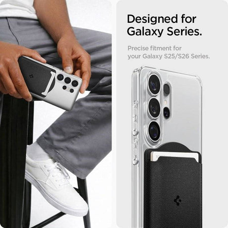 Magsafe Калъф за Карти за Samsung S, Spigen Urban Fit Mag Wallet Card Case, Черен (6)