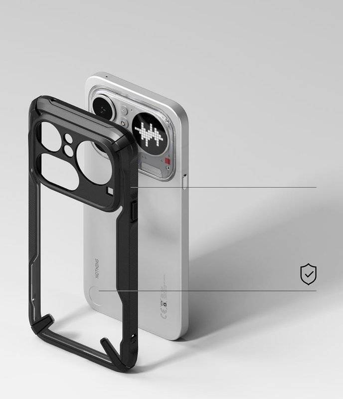 Противоударен Калъф за Notning Phone 4A Pro, Ringke Fusion X Case, Черен (4)