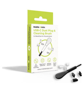 Защитен Комплект за USB-C порт, Plug & Cleaning Brush CL1, Черен-Прозрачен