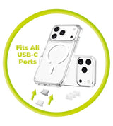 Защитен Комплект за USB-C порт, Plug & Cleaning Brush CL1, Черен-Прозрачен (9)