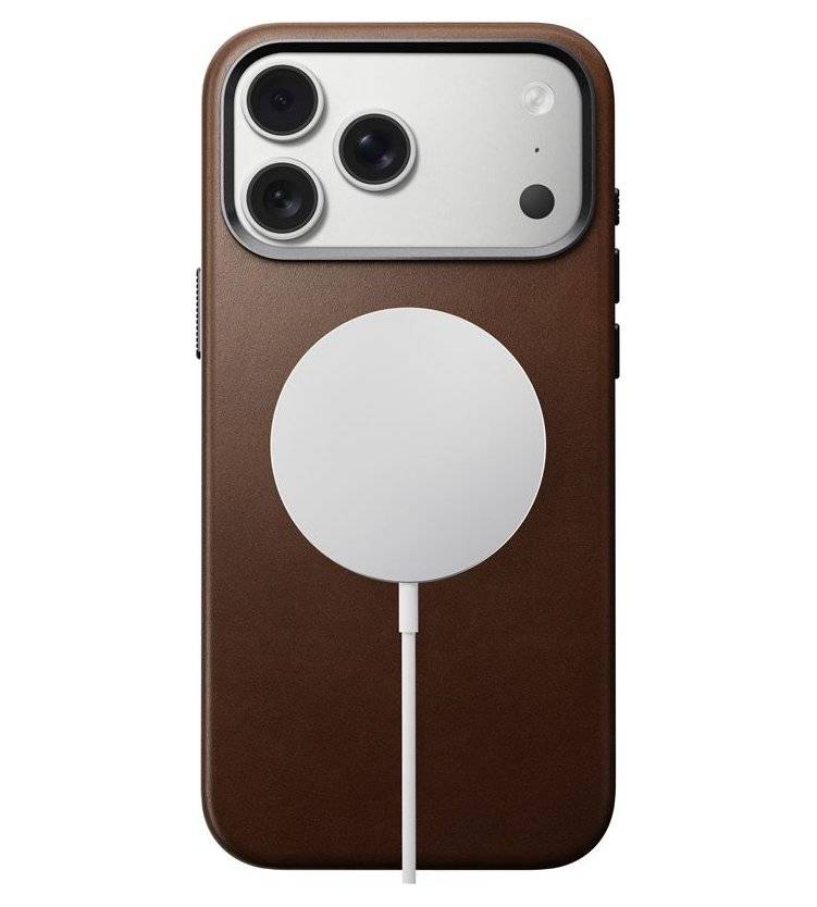 Magsafe Кожен Калъф за iPhone 17 Pro Max, Nomad Traditional Leather Case, Кафяв (3)