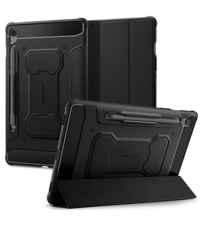 Противоударен Калъф за Samsung Tab S10 FE 10.9", Spigen Rugged Armor Pro Case, Черен
