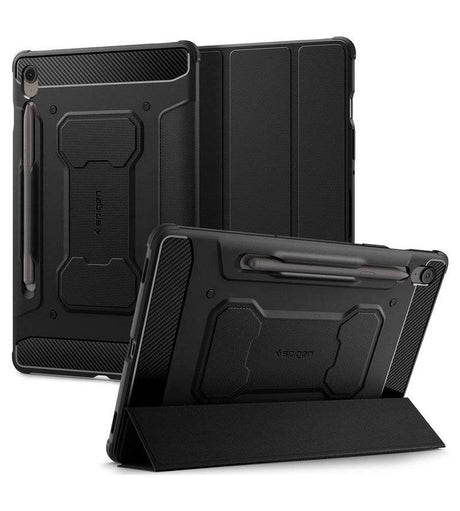 Противоударен Калъф за Samsung Tab S10 FE 10.9", Spigen Rugged Armor Pro Case, Черен