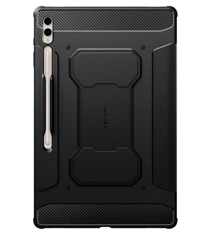 Противоударен Калъф за Samsung Tab S10 Ultra/ S9 Ultra 14.6", Spigen Rugged Armor Pro Case, Черен (2)